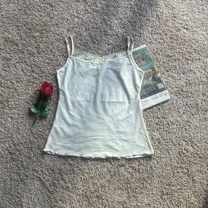 Pink Mary White Lace Trim Cami Top – Size L